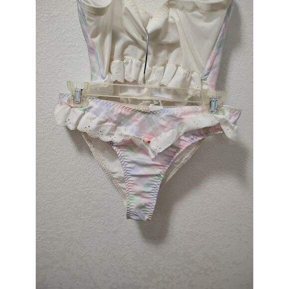 Sabrina By Mervene Ok Intimates 90' Corset Set Multicolor Gingham L/M - Picture 12 of 15